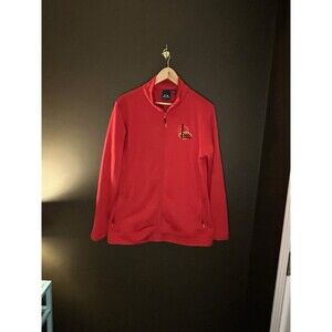 World Kobudo Federation Women’s L Red 1/2 Zip Jacket Martial Arts Embroidered